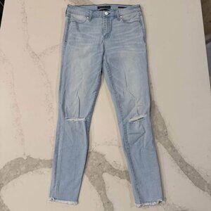 Abercrombie & Fitch The Super Skinny Ankle Mid Rise Denim Jeans Women's 28 Blue